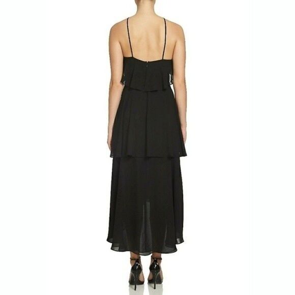 New! CECE Cynthia Steffe Women's Ruffle Chiffon Black High-low Halter Dress 6 - Picture 2 of 2
